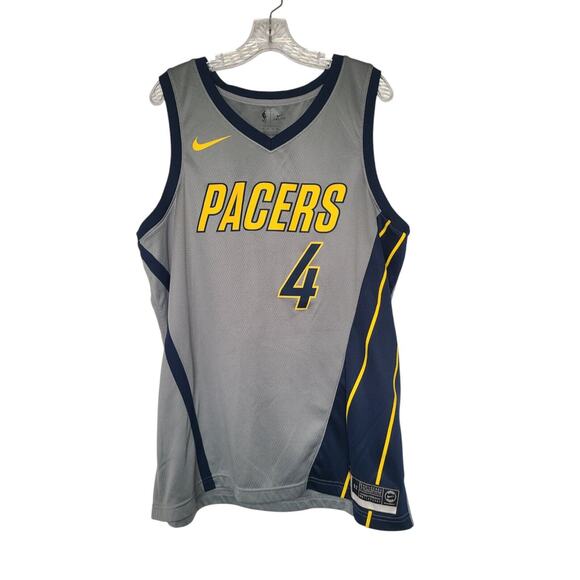 NIKE Dri Fit Victor Oladipo Indiana Pacers Gray Swingman Jersey #4 Size 52 XL - Picture 1 of 9